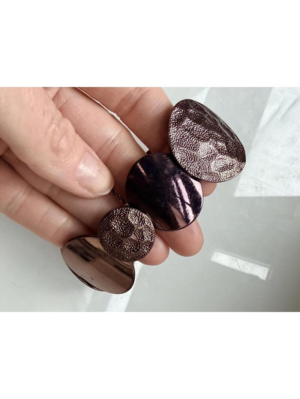Vintage Gunmetal Disc Stretch Bracelet Statement